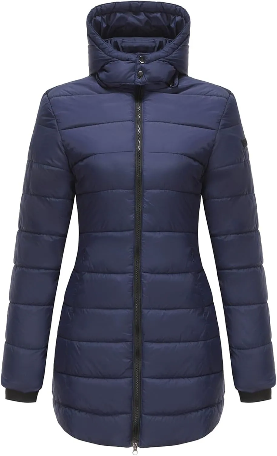 2023 Womens Packable Puffer Coat Trendy Windproof Lightweight Down Jacket Winter Warm Long Puffer Coat with Detachable Hood