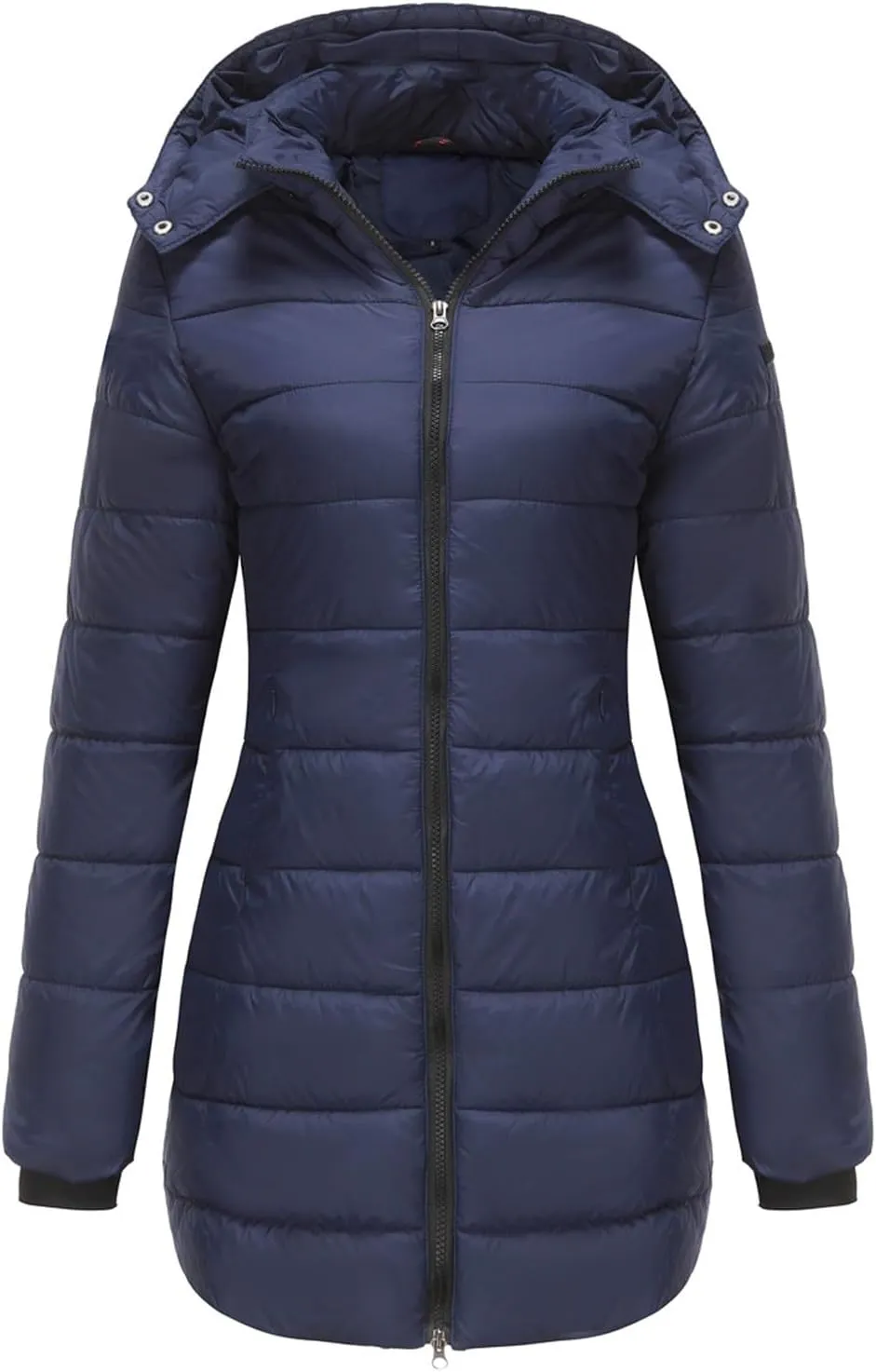 2023 Womens Packable Puffer Coat Trendy Windproof Lightweight Down Jacket Winter Warm Long Puffer Coat with Detachable Hood