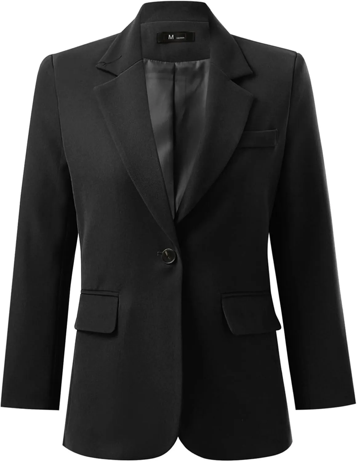 2024 Women's Casual Blazers Work Office Dressy Double Notch Lapel Suit Jackets Single Button Peplum Comfy Blazer Sport Coats