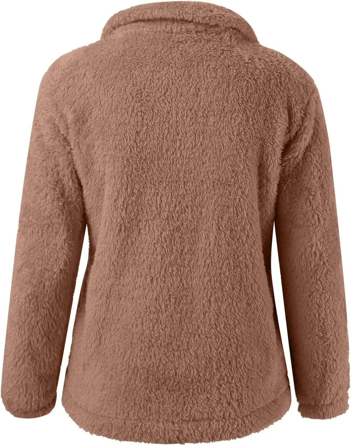 2024 Womens Fleece Jackets Winter Casual Fuzzy Coats Warm Plush Zipper Sweatshirt Dressy Loose Plus Size Outwear Trench Coat