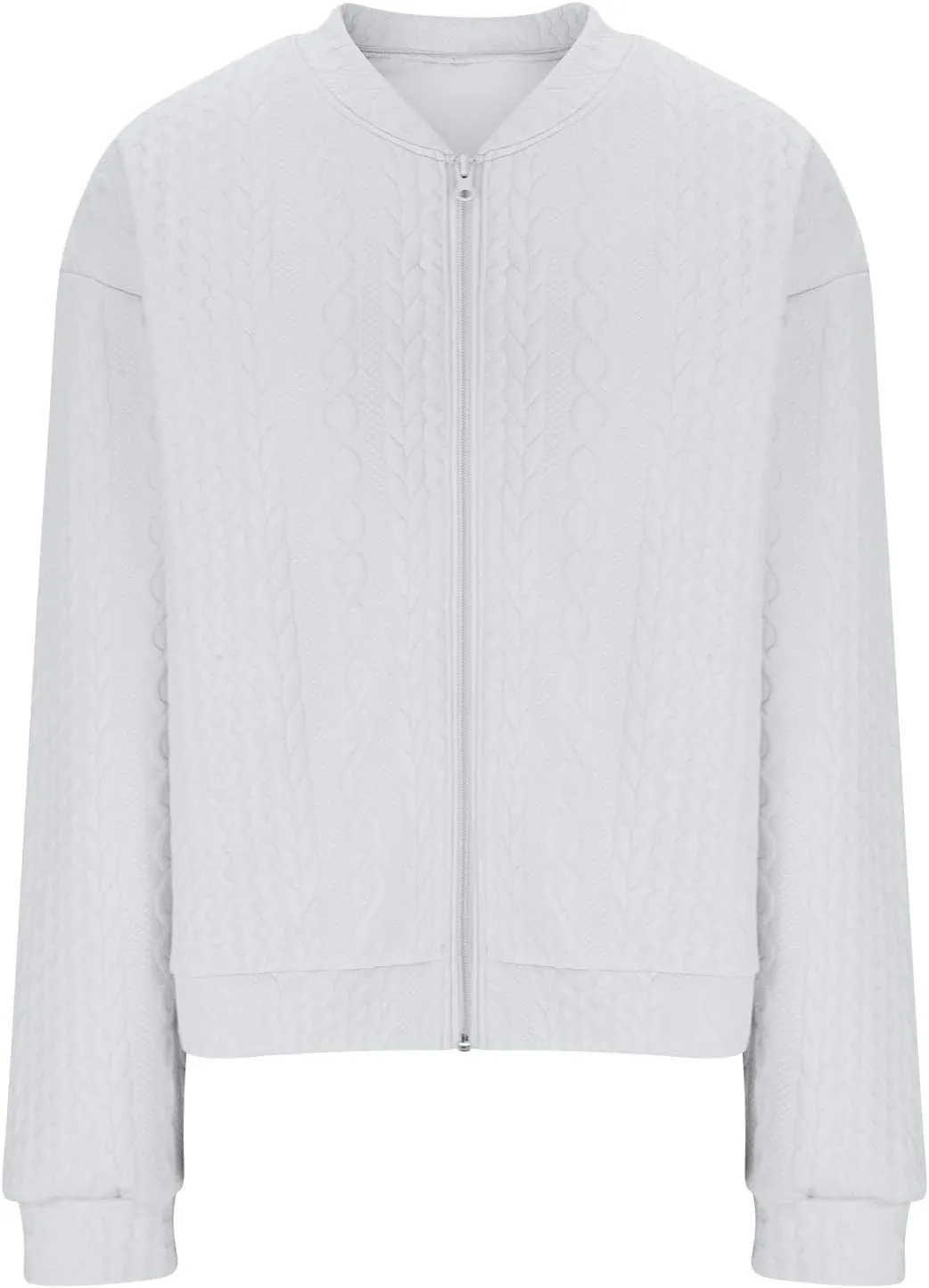 2024 Womens Short Winter Coats Dressy Casual Full Zip Up Petite Jackets Trendy Fashion Jacquard Sweater Cardigan Plus Size