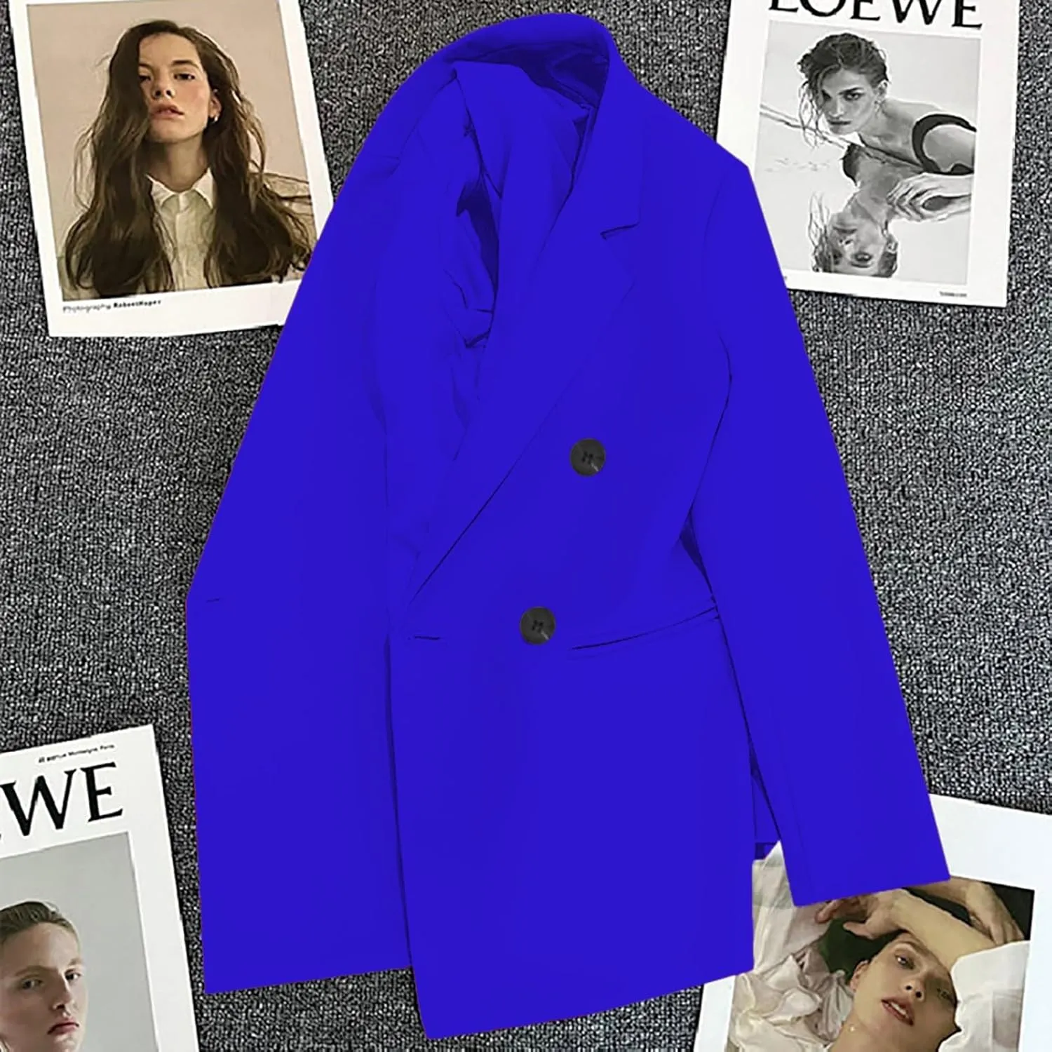 2025 Womens Work Office Blazer Jacket Casual Bussiness Blazers Open Front Long Sleeve Button Down Lapel Blazer