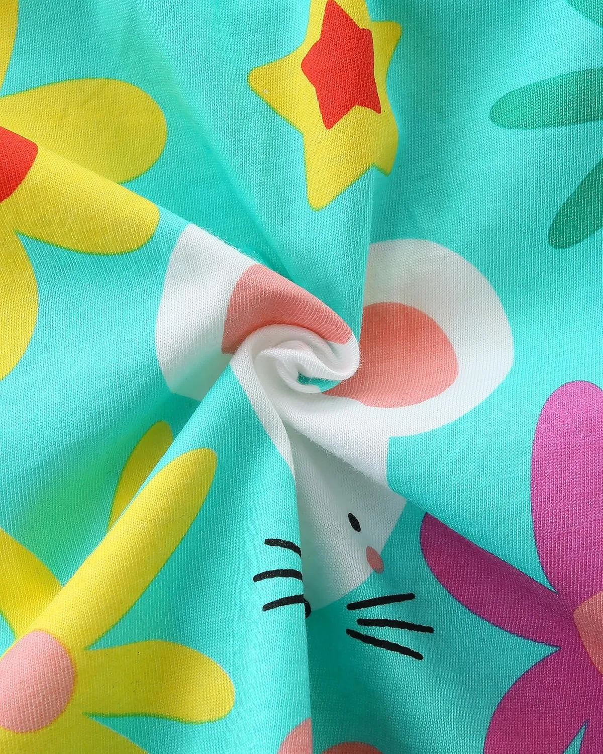 AIWUHE Toddler Girls Dress Cotton Casual Short Sleeve Striped Jersey Dresses Summer Cartoon Dinosaurs Appliques Shirt 2-7Y