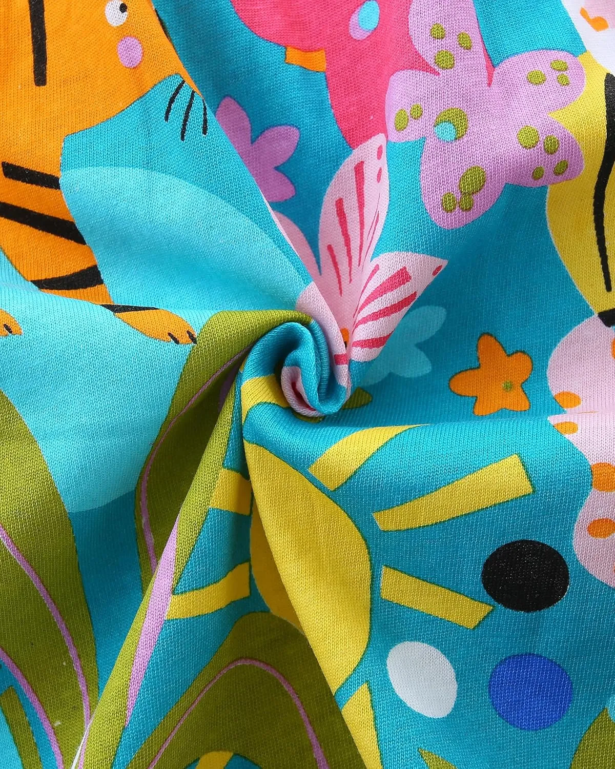 AIWUHE Toddler Girls Dress Cotton Casual Short Sleeve Striped Jersey Dresses Summer Cartoon Dinosaurs Appliques Shirt 2-7Y