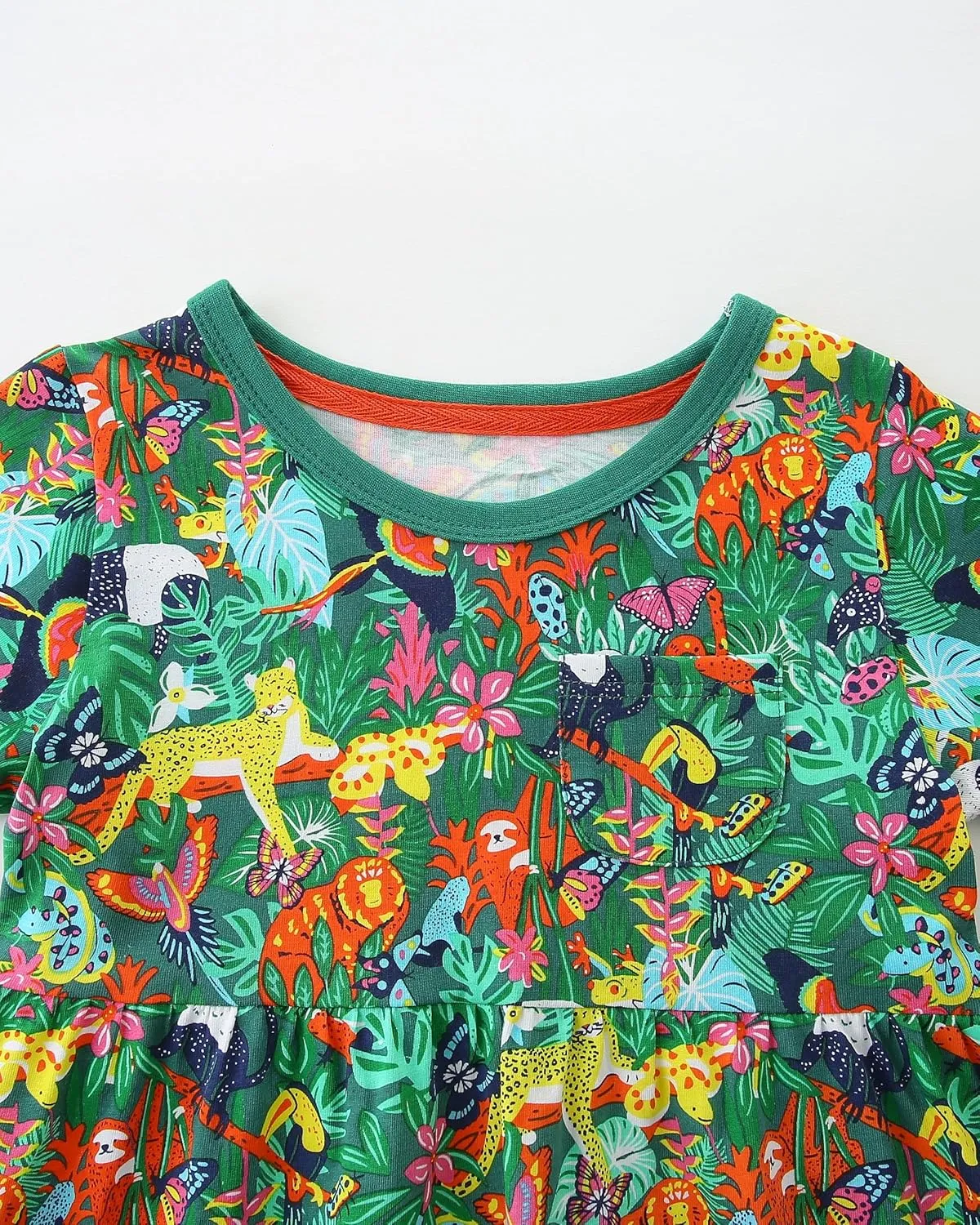 AIWUHE Toddler Girls Dress Cotton Casual Short Sleeve Striped Jersey Dresses Summer Cartoon Dinosaurs Appliques Shirt 2-7Y