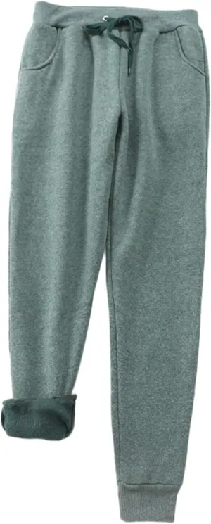 Andongnywell Women's Warm Jogger Fleece Pants Sherpa Lined Athletic Sweatpants Winter Casual Harem Sports Pants