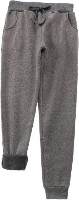 Andongnywell Women's Warm Jogger Fleece Pants Sherpa Lined Athletic Sweatpants Winter Casual Harem Sports Pants