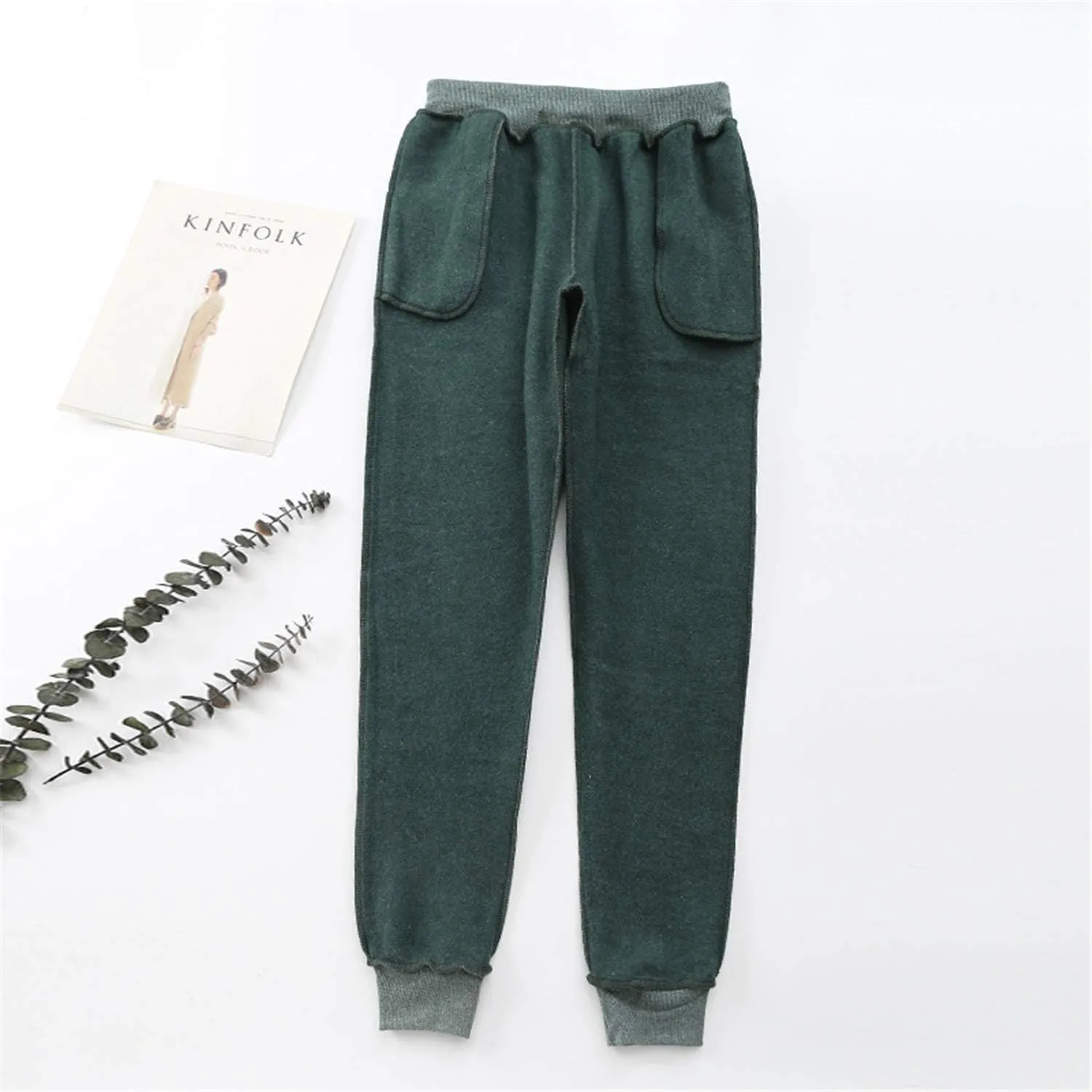 Andongnywell Women's Warm Jogger Fleece Pants Sherpa Lined Athletic Sweatpants Winter Casual Harem Sports Pants