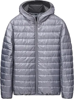 BIFUTON Puffer Jacket Hoodies for Men Zip Up Cotton Down Outwears Mens Winter Coats Lightweight Down Jacket Men with Pockets