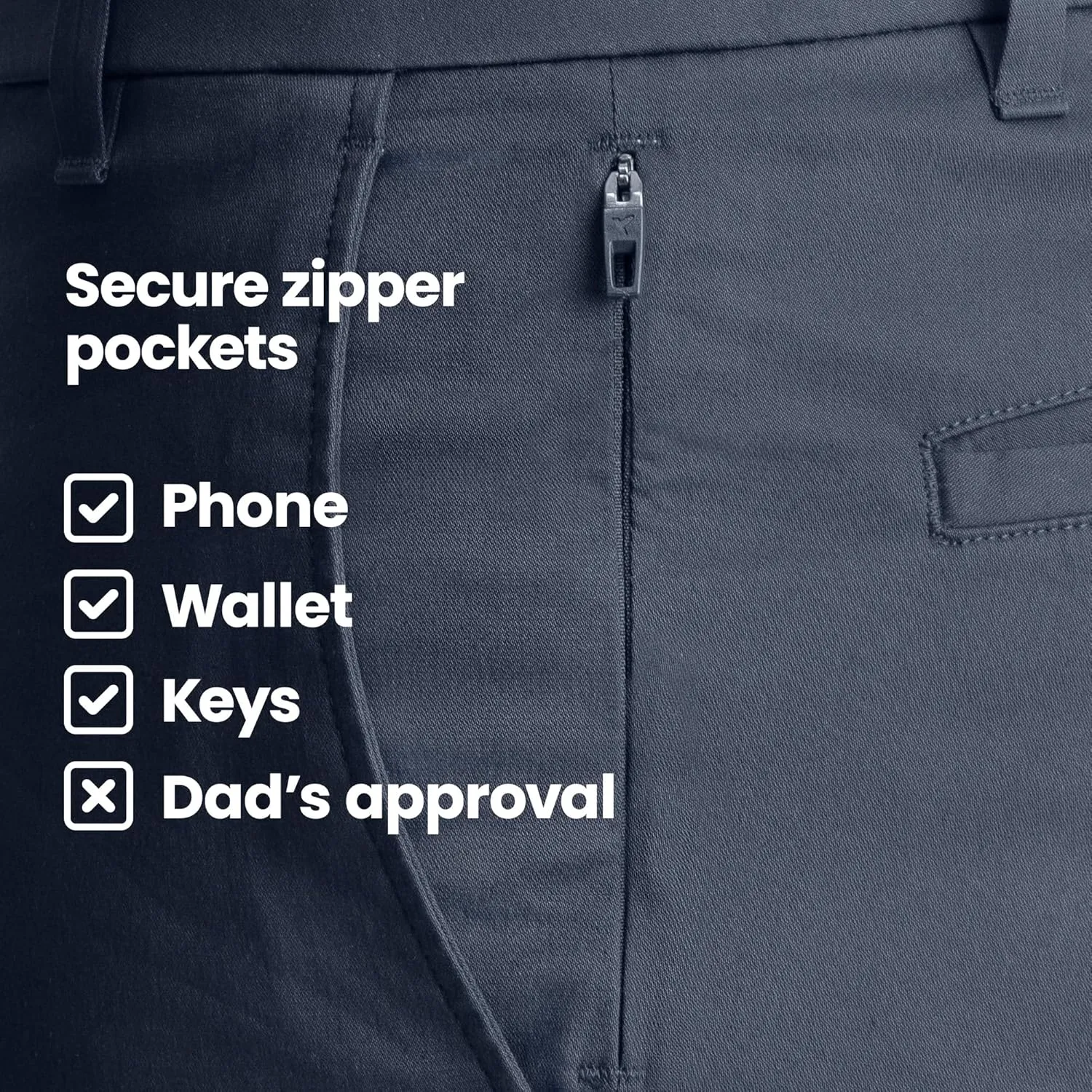 birddogs Mens Stretch Khakis – Casual, Slim Fit Pants