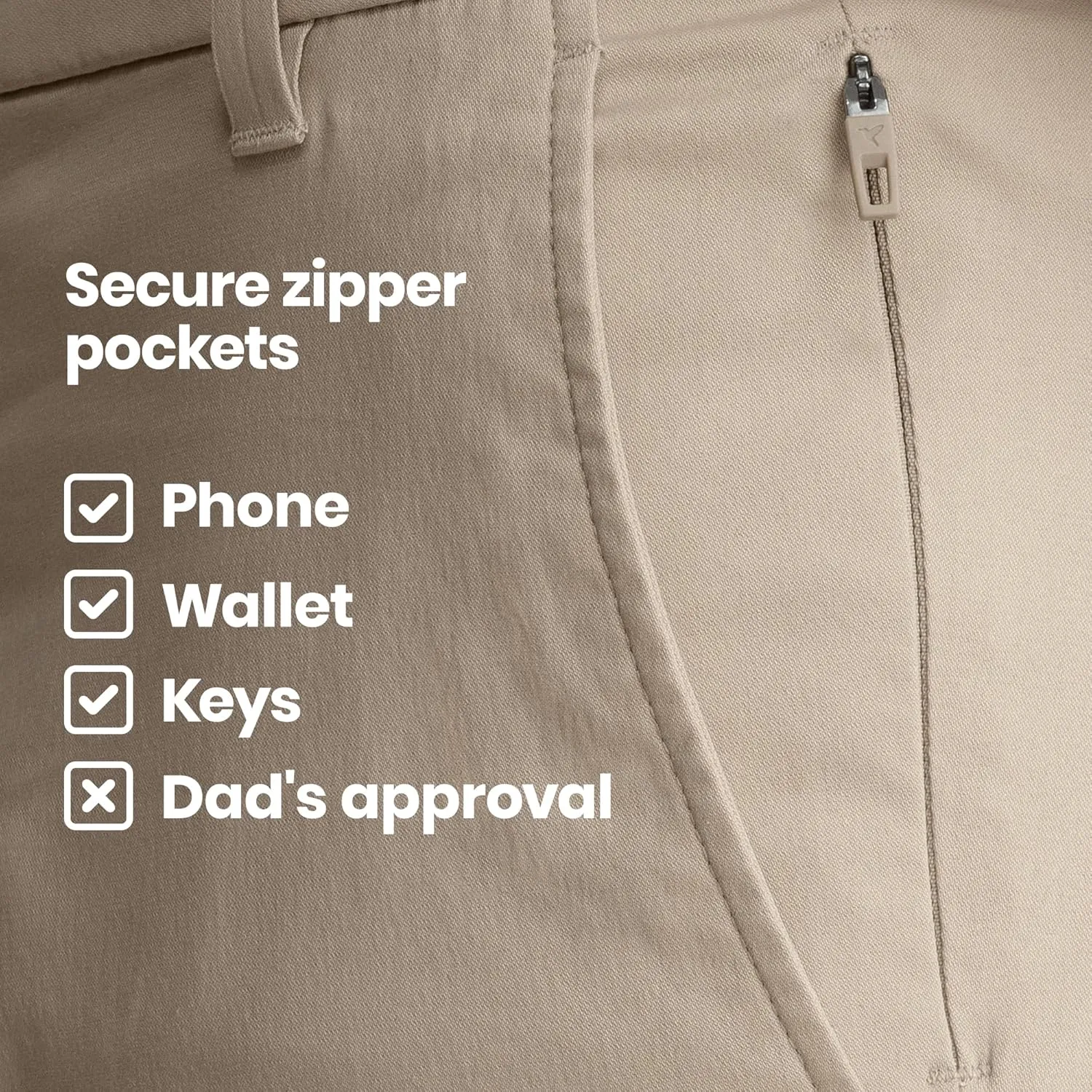 birddogs Mens Stretch Khakis – Casual, Slim Fit Pants