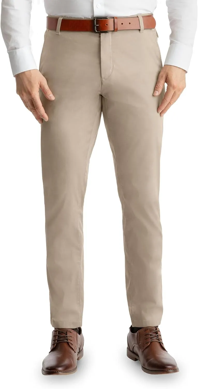 birddogs Mens Stretch Khakis – Casual, Slim Fit Pants
