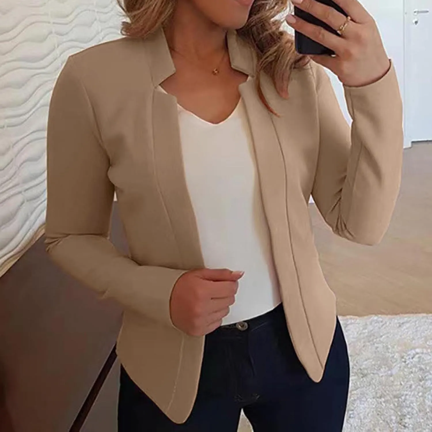 Blazers for Ladies Casual Dressy Suit Jackets,Long Sleeve Cute Cardigan, Slim Open Front Comfy Blazer Trendy