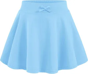 BOOPH Girls Skirts Kids Casual Mini Skorts Toddler Athletic Uniform Skirts with Pockets