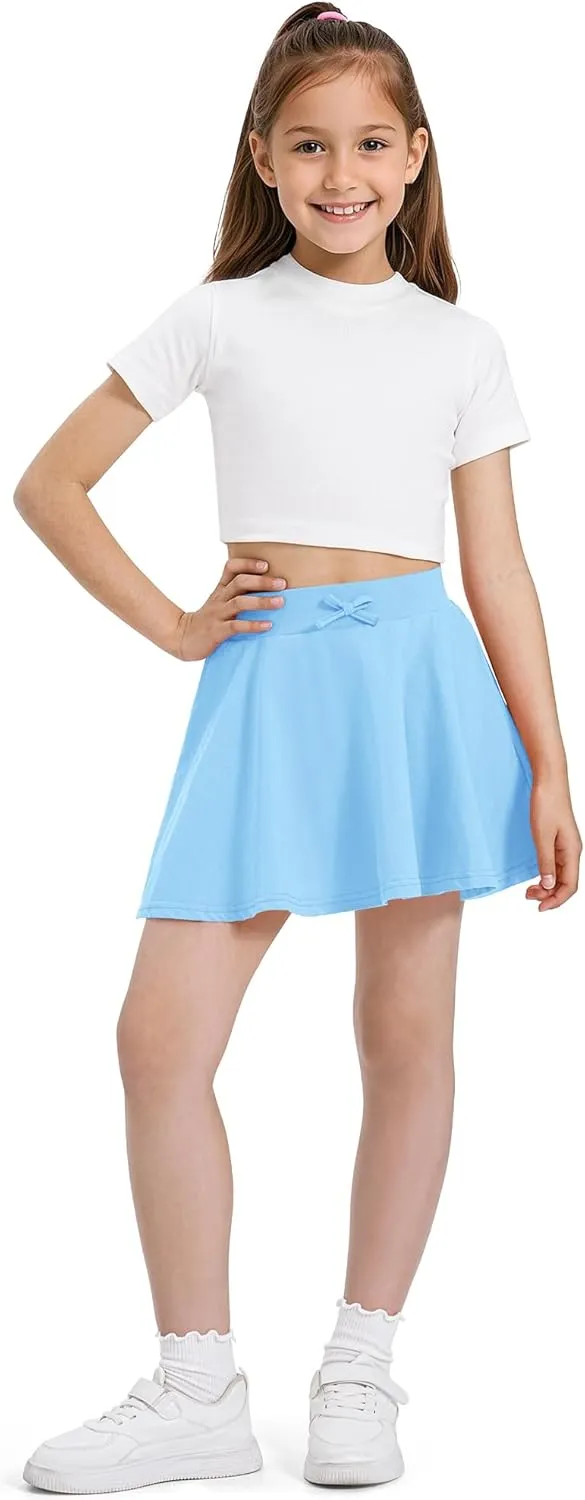 BOOPH Girls Skirts Kids Casual Mini Skorts Toddler Athletic Uniform Skirts with Pockets