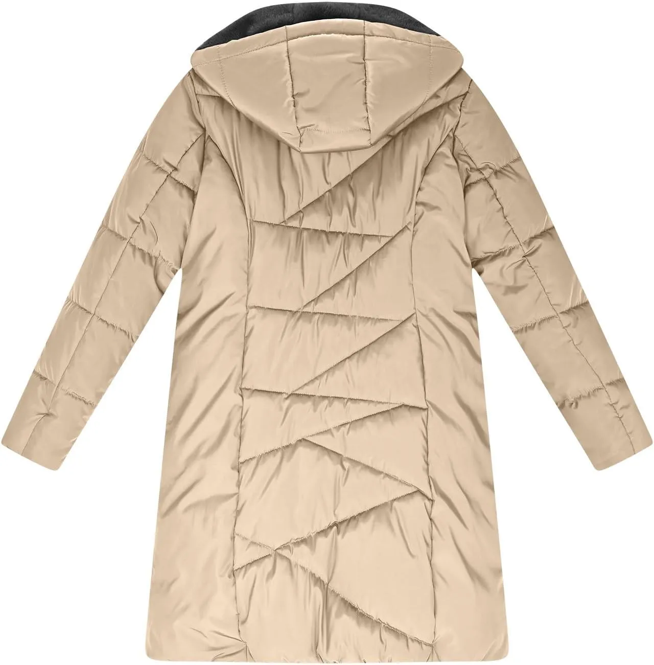 Borniu Women's Hooded Warm Winter Coat Quilted Thicken Puffer Jacket Fleece Lined Down Jacket Outerwear with Pockets