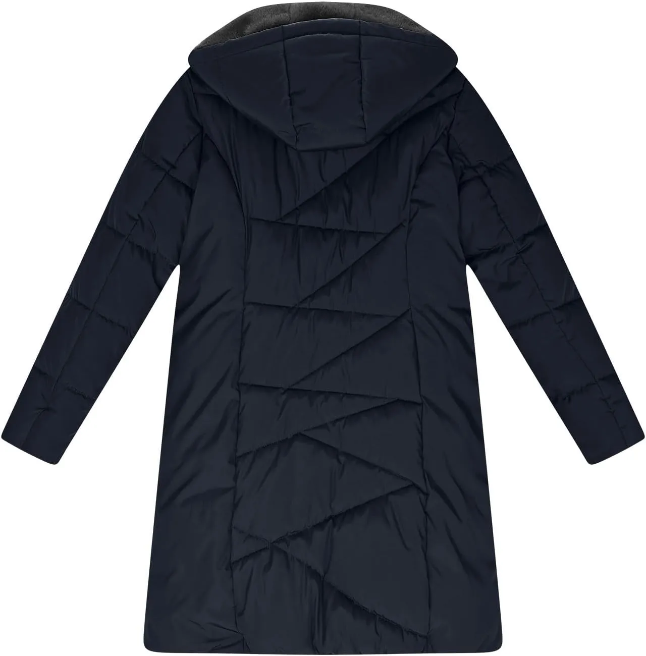 Borniu Women's Hooded Warm Winter Coat Quilted Thicken Puffer Jacket Fleece Lined Down Jacket Outerwear with Pockets