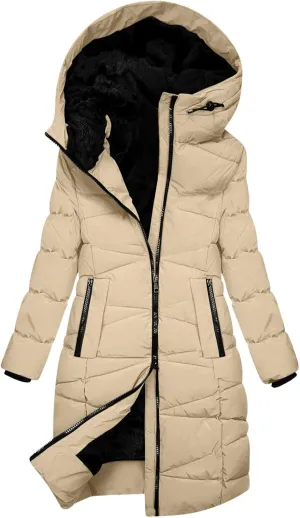 Borniu Women's Winter Coat Hooded Warm Puffer Quilted Thicken Parka Jacket Fleece Lined Down Jacket Outerwear with Pockets