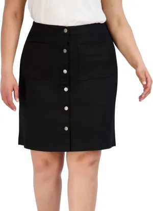 Button Skirt - Easy to Put On & Take Off Button Front Skirt - Soft/Comfortable Women's Skirts