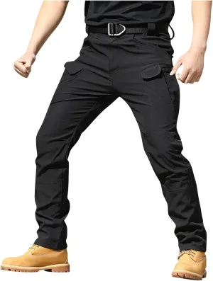 Camo Tactical Pants Men Stretch Waterproof Cargo Work Pants Lightweight Relaxed Fit Hiking Pants Multi Pockets