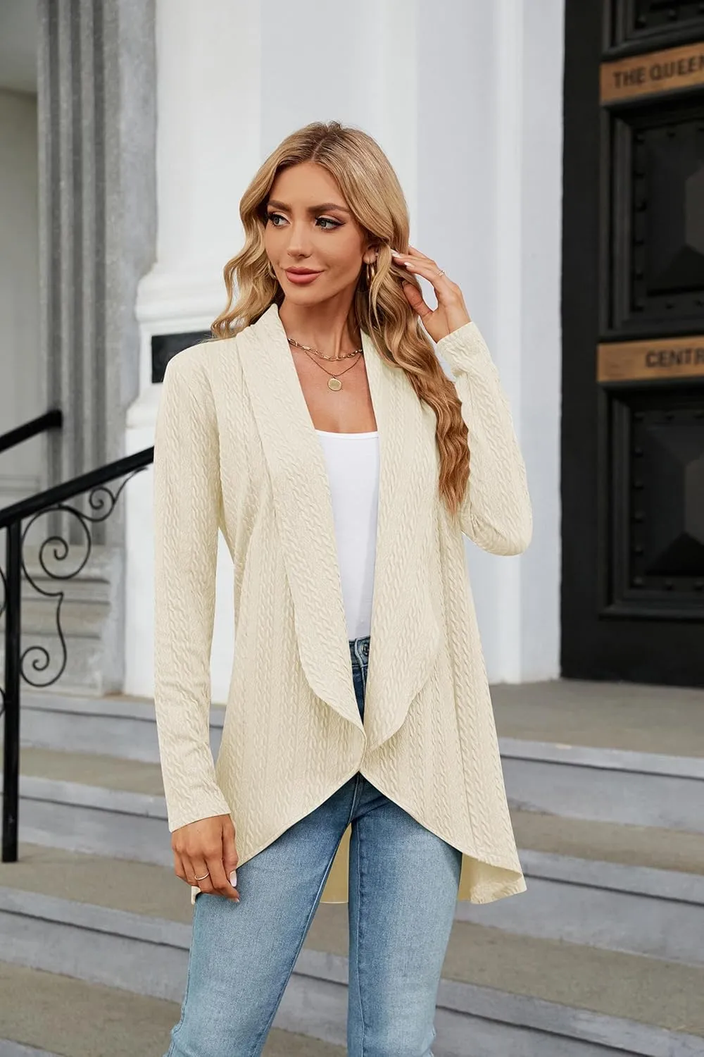 Cardigan for Women Long Sleeve Sweaters Casual Lightweight Knit Open Front Fall Fashion Outfits