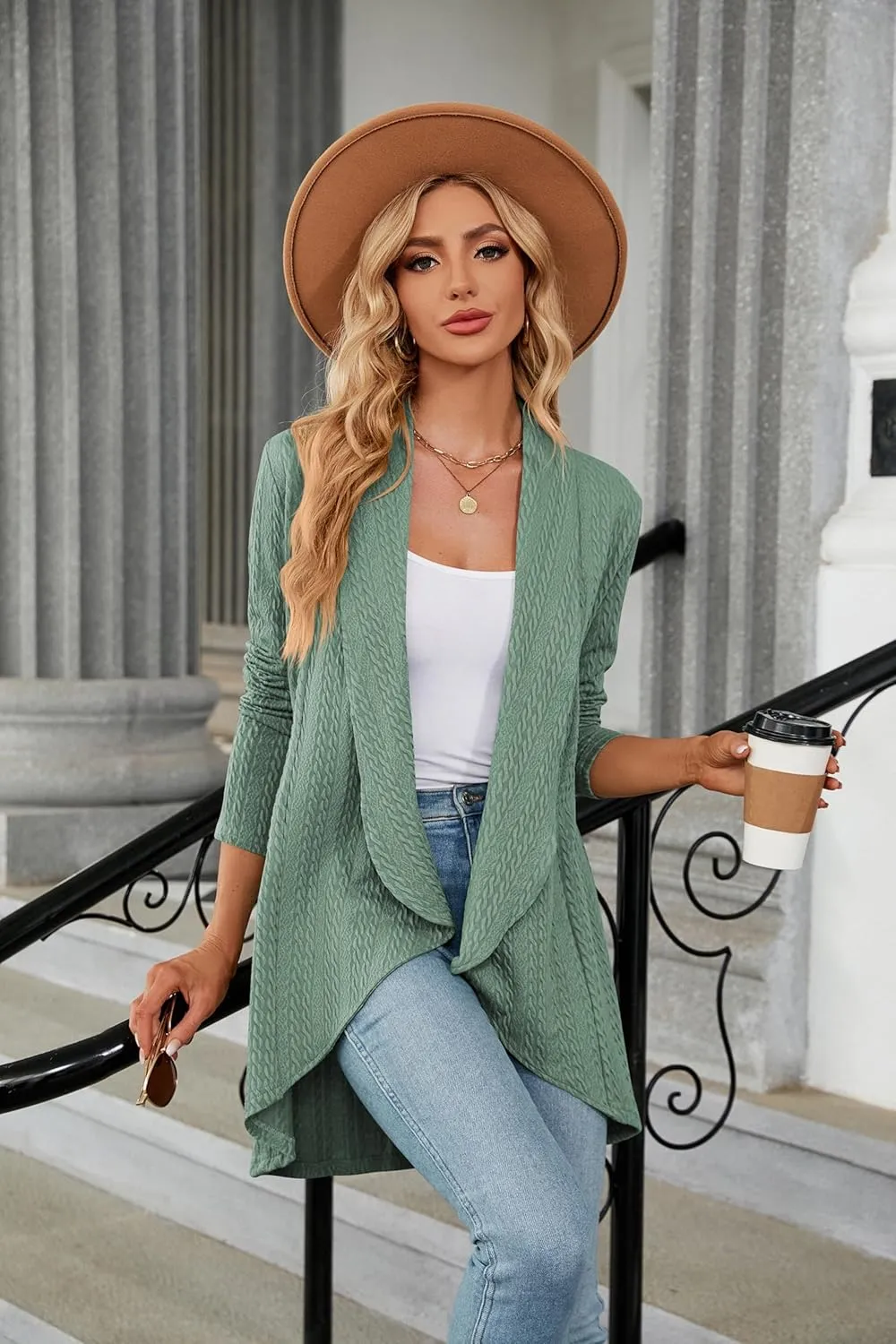 Cardigan for Women Long Sleeve Sweaters Casual Lightweight Knit Open Front Fall Fashion Outfits