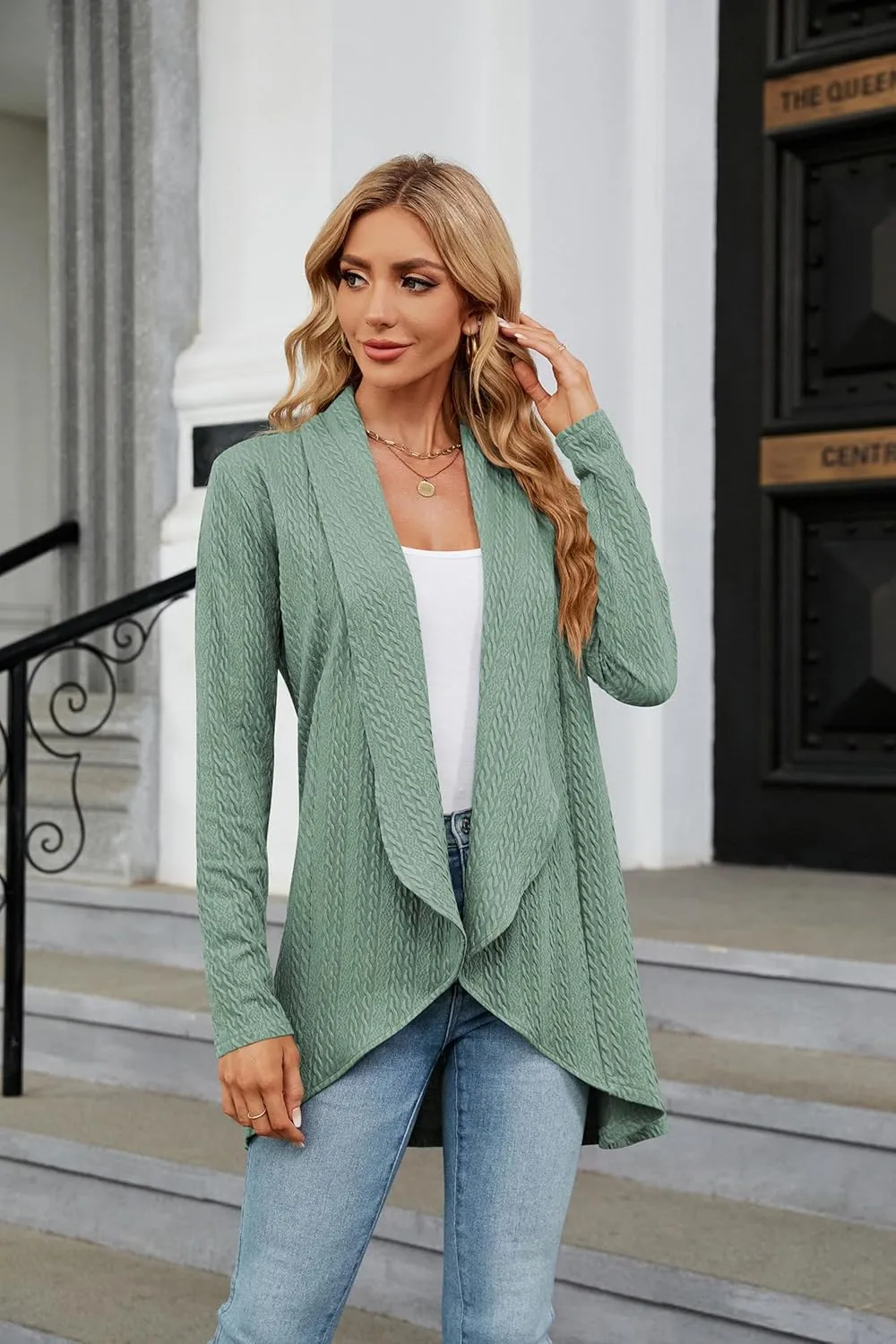 Cardigan for Women Long Sleeve Sweaters Casual Lightweight Knit Open Front Fall Fashion Outfits