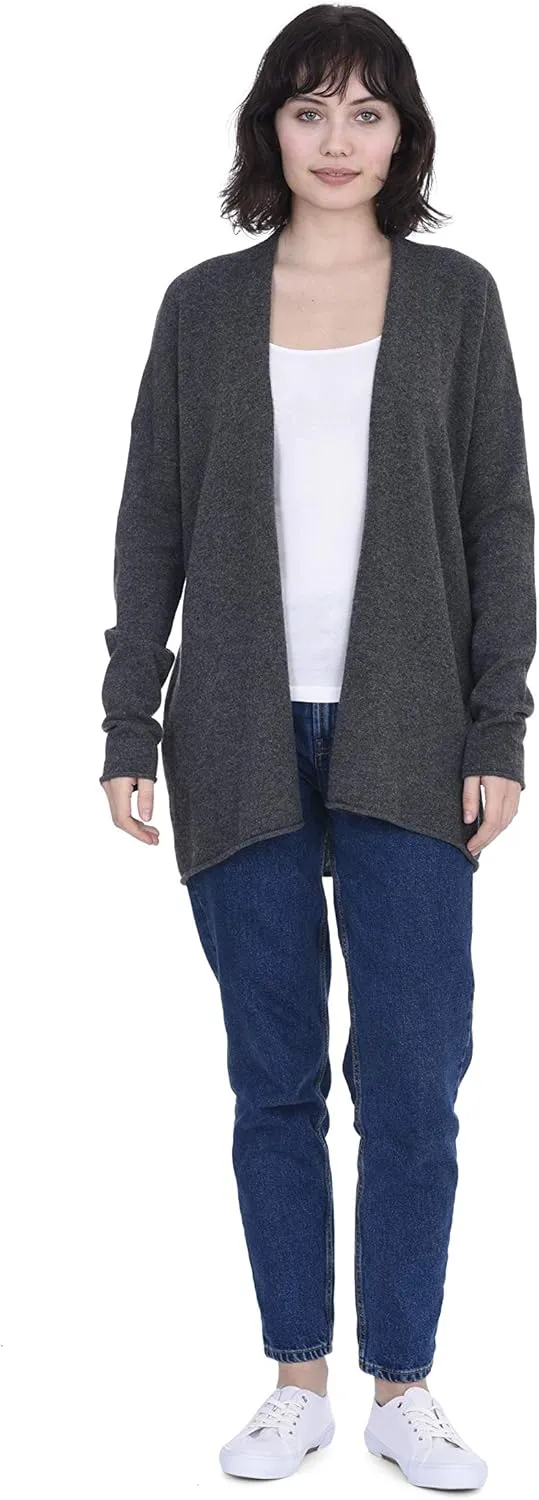 Cashmeren Lightweight Open Front Cardigan 100% Pure Cashmere Long Sleeve Sweater for Women