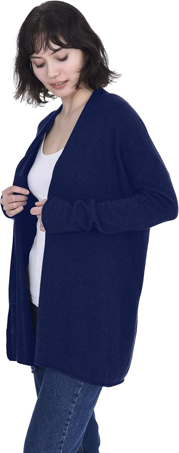 Cashmeren Lightweight Open Front Cardigan 100% Pure Cashmere Long Sleeve Sweater for Women