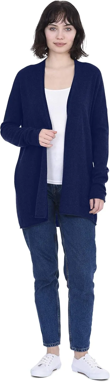 Cashmeren Lightweight Open Front Cardigan 100% Pure Cashmere Long Sleeve Sweater for Women