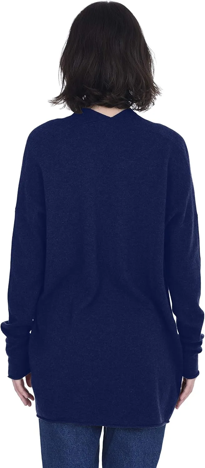 Cashmeren Lightweight Open Front Cardigan 100% Pure Cashmere Long Sleeve Sweater for Women
