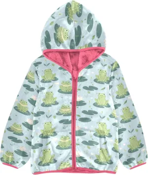 CHIFIGNO Easter Blue Rabbit Toddler Girls Winter Coat, Girls Zip Hoodie Girls Lightweight Jacket for Fall Winter Spring 3T