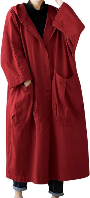 Classic Belted Lapel Overcoat Outwear Long Womens Jacket Overcoat Women'S Coat Womens Fall Fashion Winter Trench