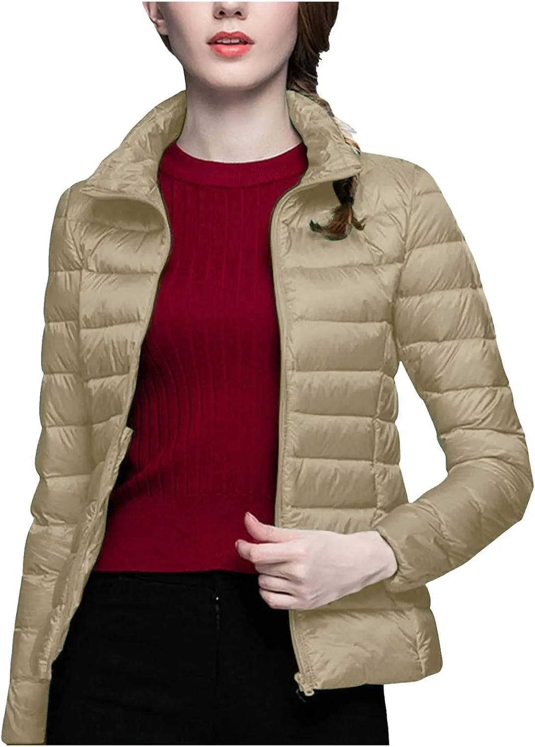 cooki Puffer Jacket Womens Packable Winter Coats for Women Warm Lightweight Down Jacket Outdoor Quilted Puffer Coat