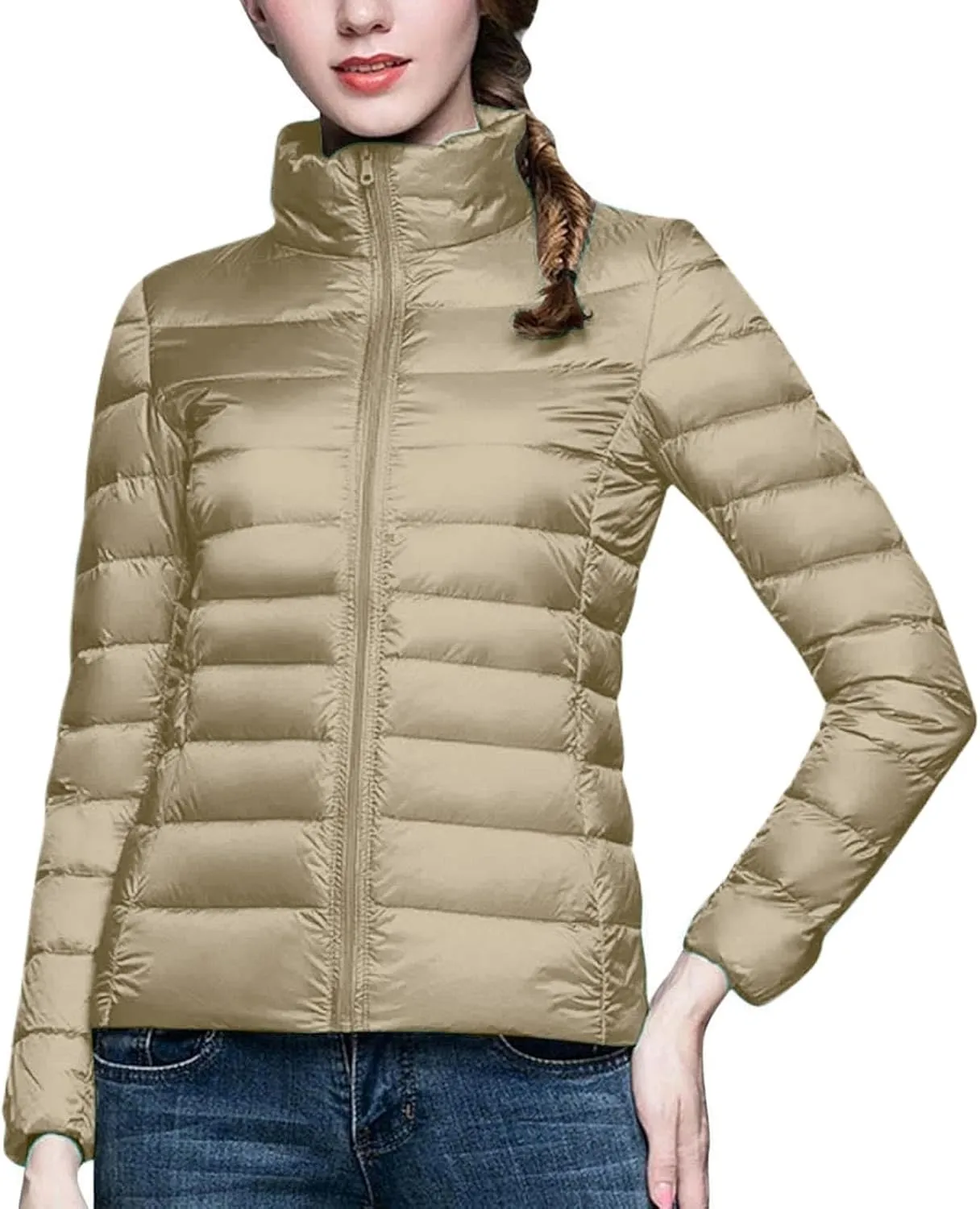 cooki Puffer Jacket Womens Packable Winter Coats for Women Warm Lightweight Down Jacket Outdoor Quilted Puffer Coat