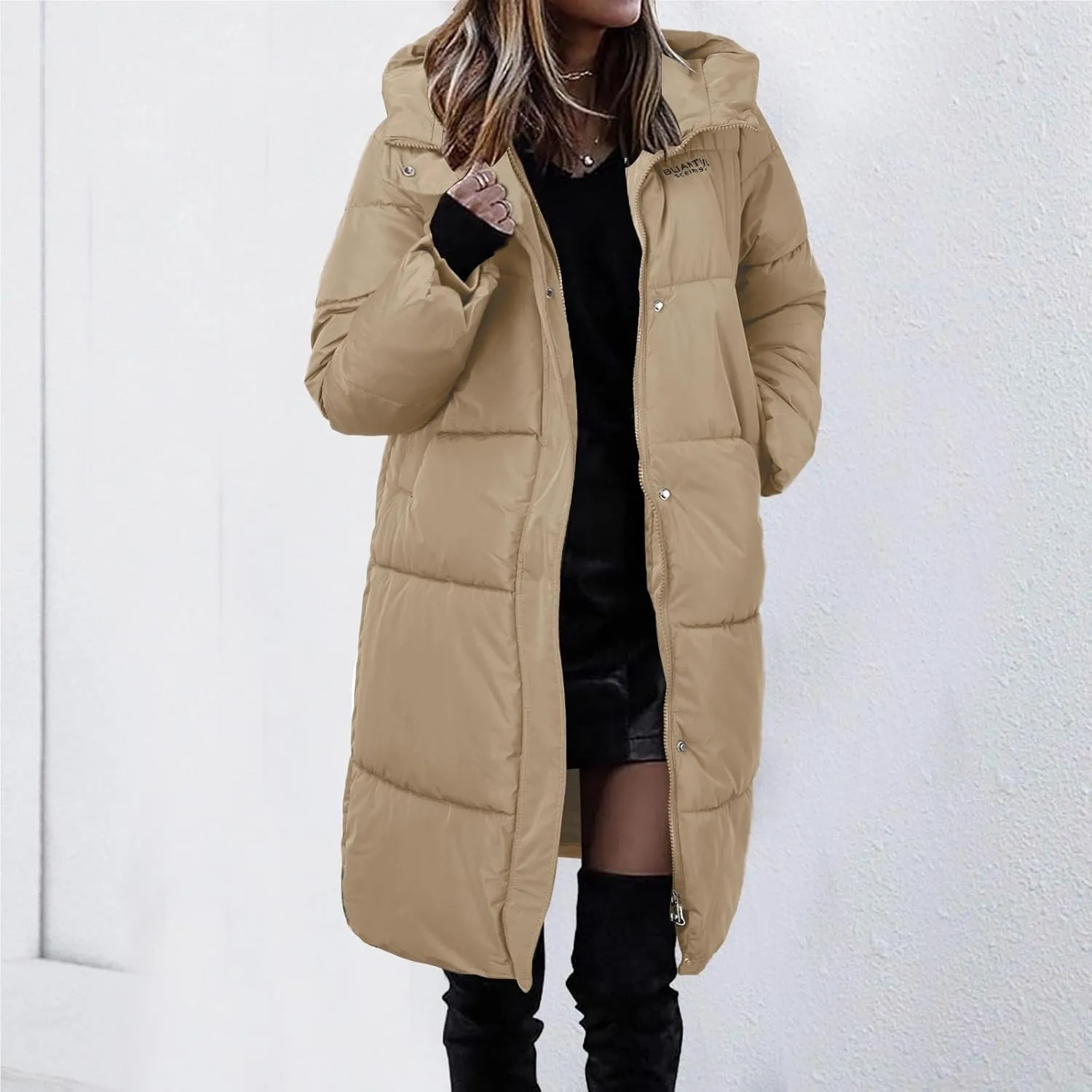 cooki Winter Coats for Women 2023 Trendy Women's Quilted Lightweight Puffer Jacket Thickened Long Down Coats Winter Outerwear