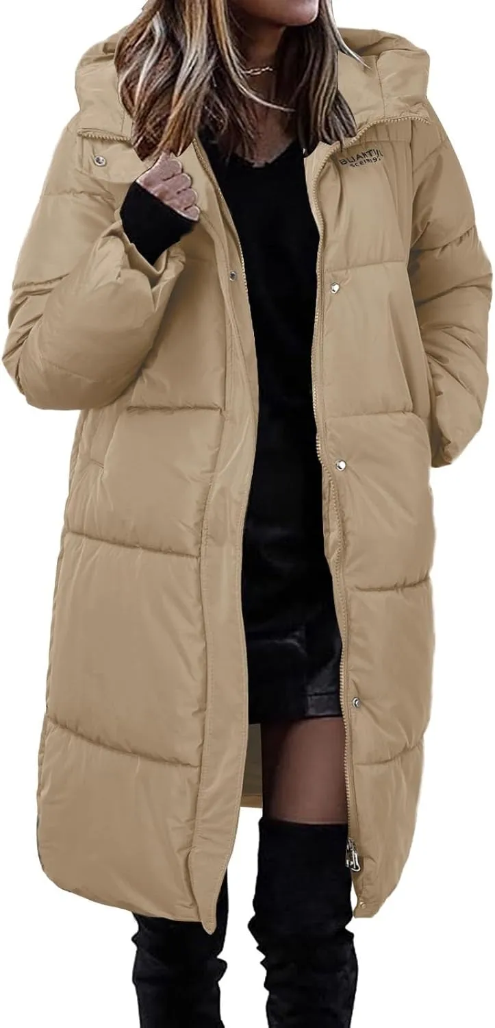 cooki Winter Coats for Women 2023 Trendy Women's Quilted Lightweight Puffer Jacket Thickened Long Down Coats Winter Outerwear