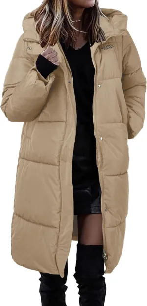 cooki Winter Coats for Women 2023 Trendy Women's Quilted Lightweight Puffer Jacket Thickened Long Down Coats Winter Outerwear