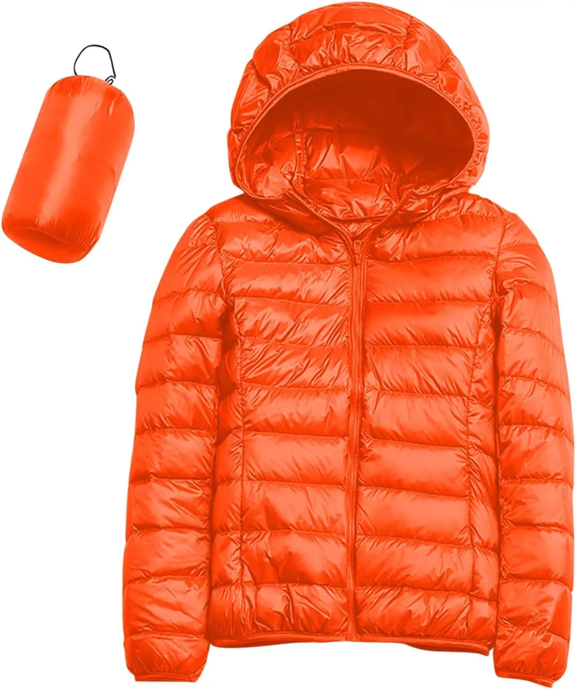 Cropped Puffer Jacket Women Lightweight Down Jacket Packable Parkas Jacket Short Full Zip Winter Hooded Quilted Coat
