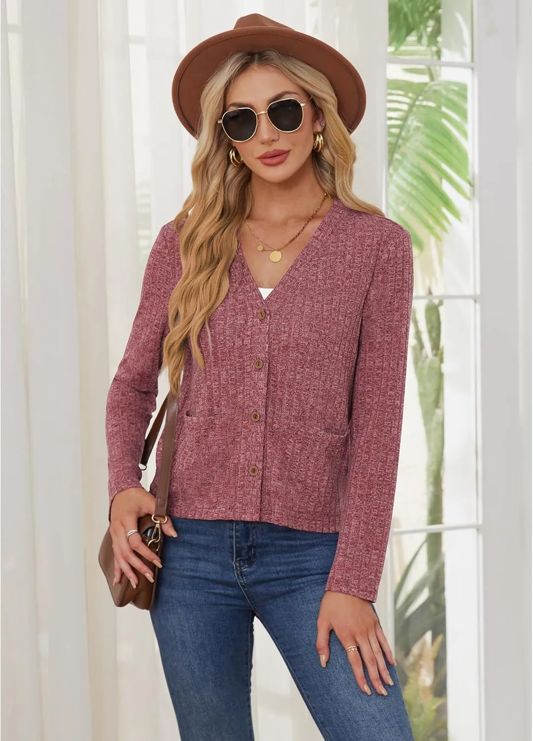CZYINXIAN Women's 2024 Cropped Cardigan Long Sleeve Summer Lightweight Cardigan Casual Thin Cropped Cardigans with Pockets