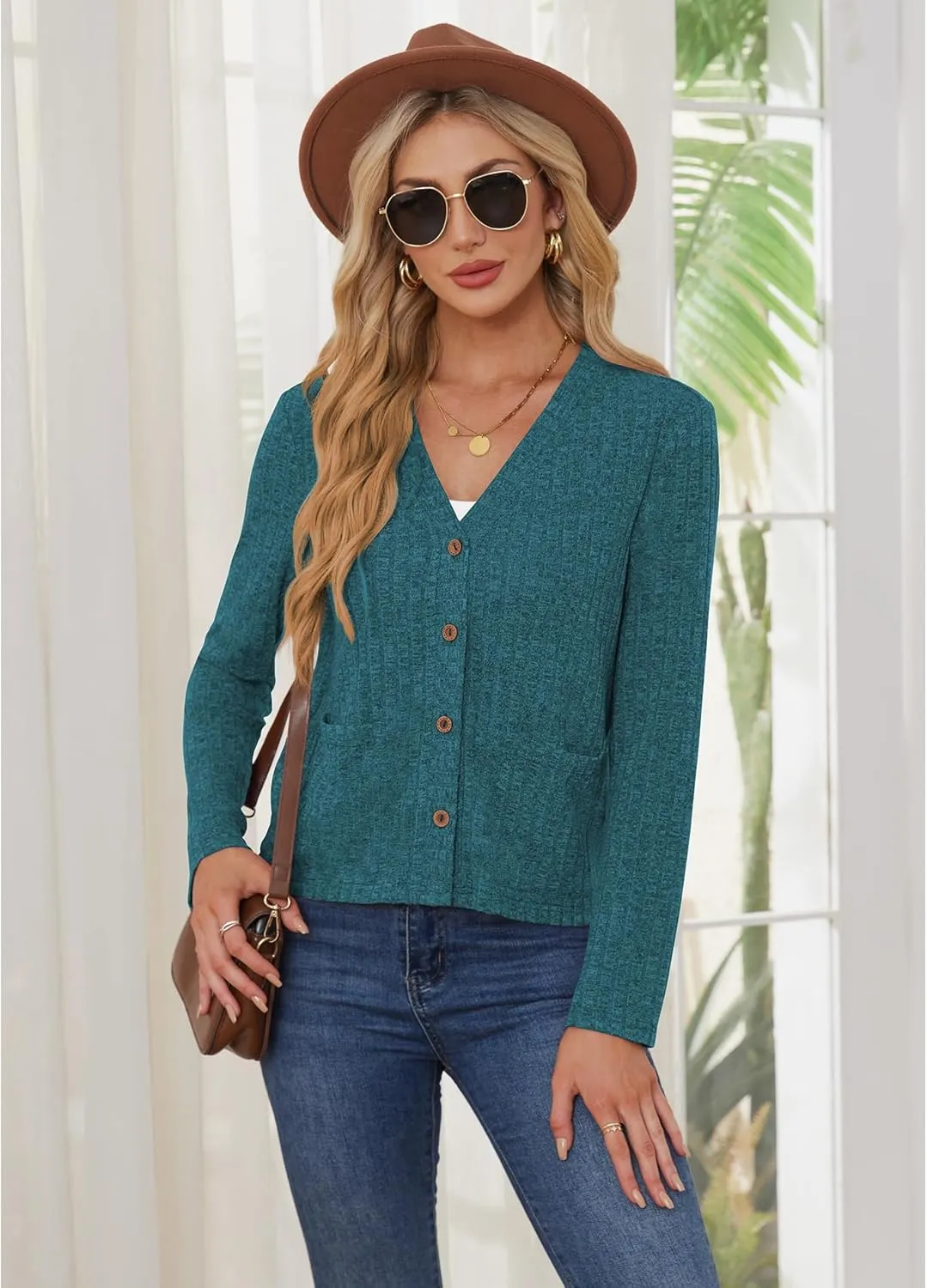 CZYINXIAN Women's 2024 Cropped Cardigan Long Sleeve Summer Lightweight Cardigan Casual Thin Cropped Cardigans with Pockets