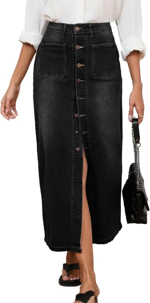 Denim Skirts for Women Comfy Stretch Jean Skirt