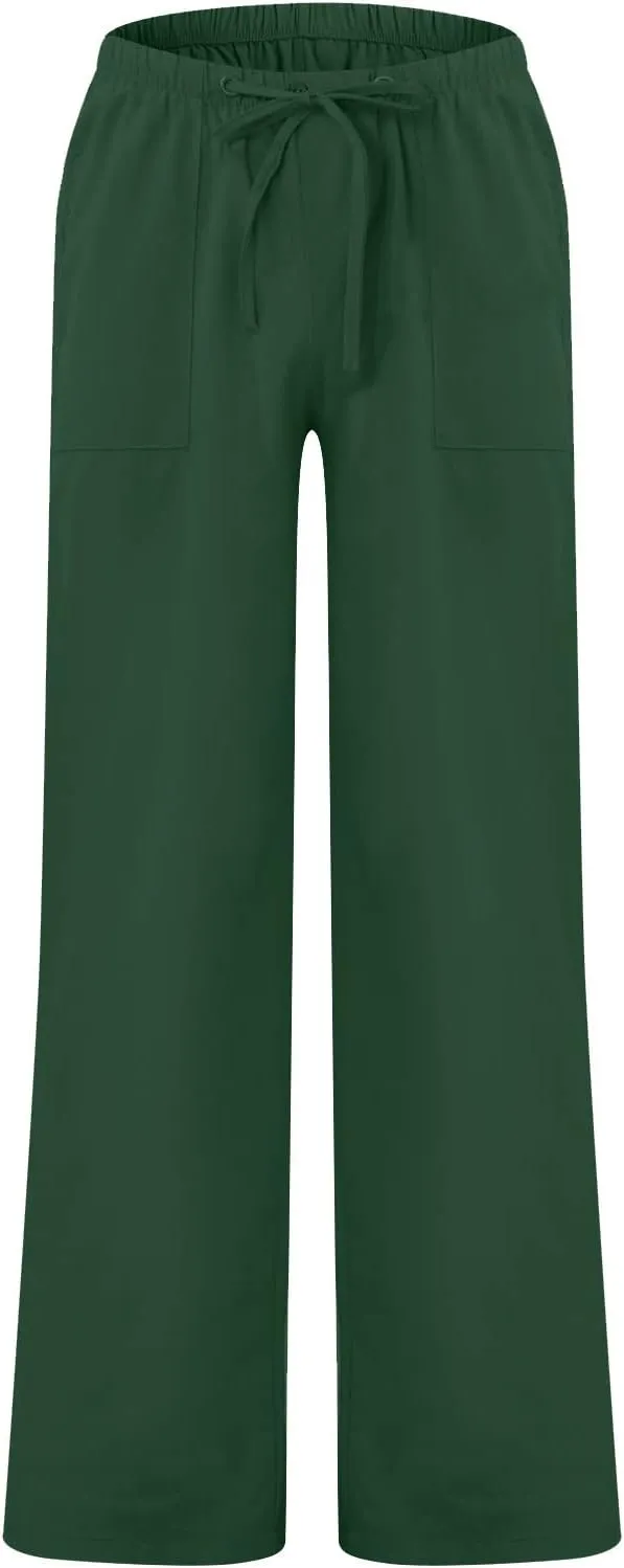 Dudubaby Mens Drawstring Pants Men's Casual Loose and Comfortable Casual Pants Cotton Linen Printed Drawstring Trousers