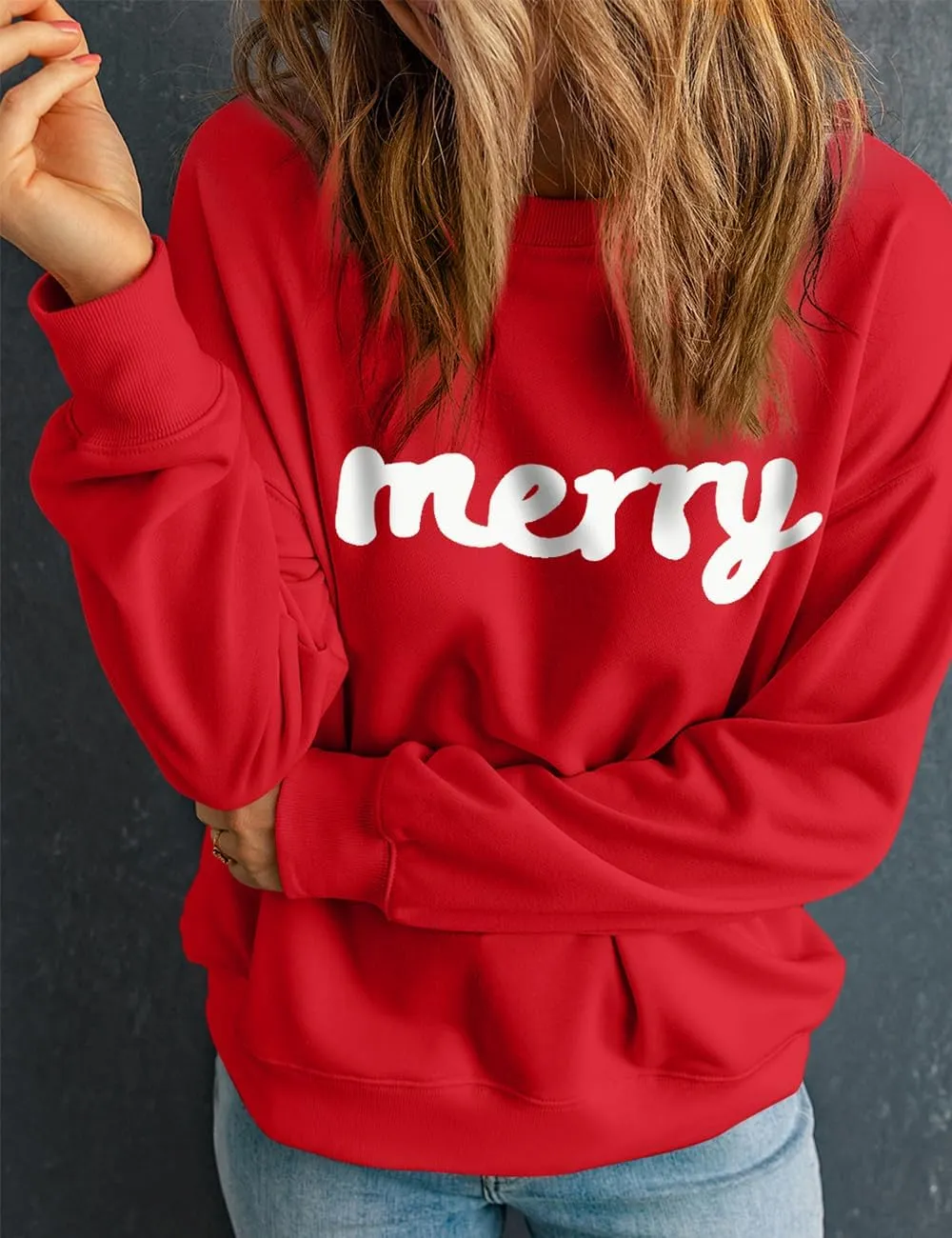 Ecosunny Christmas Sweatshirts Womens Sequin Santa Graphic Shirt Csausl Crewneck Long Sleeve Holiday Pullover Tops