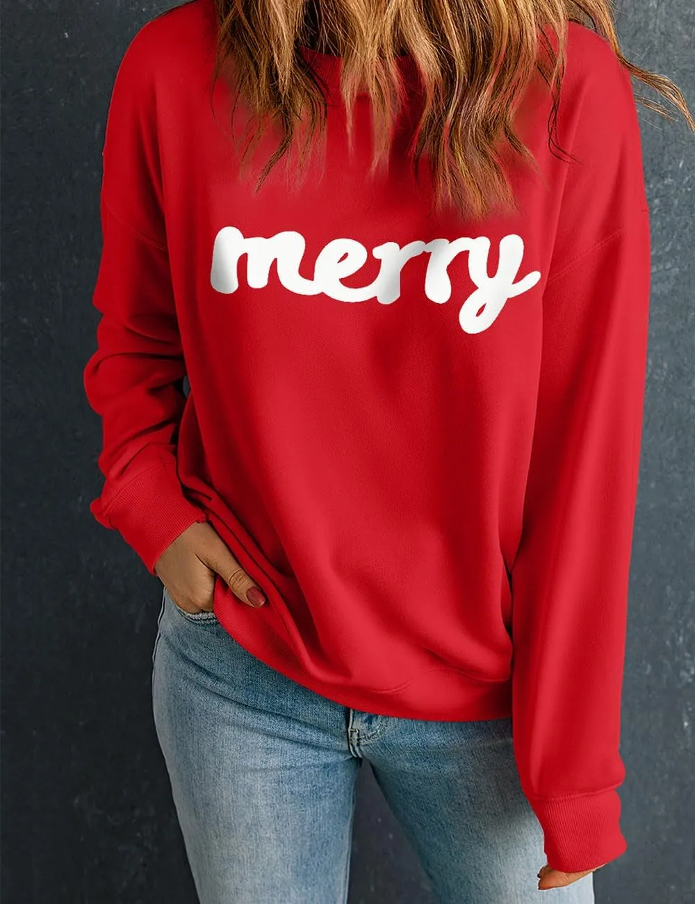 Ecosunny Christmas Sweatshirts Womens Sequin Santa Graphic Shirt Csausl Crewneck Long Sleeve Holiday Pullover Tops
