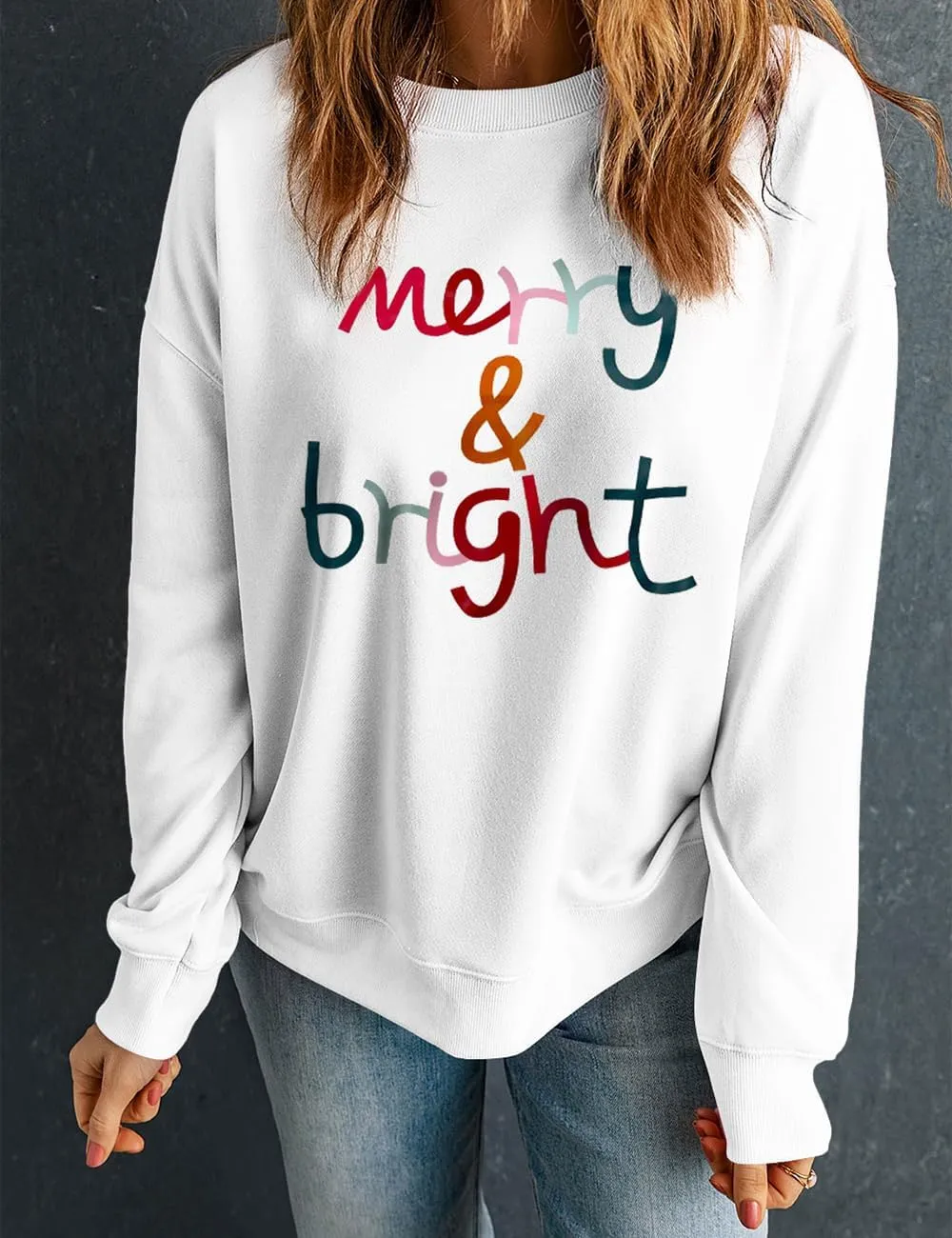 Ecosunny Christmas Sweatshirts Womens Sequin Santa Graphic Shirt Csausl Crewneck Long Sleeve Holiday Pullover Tops