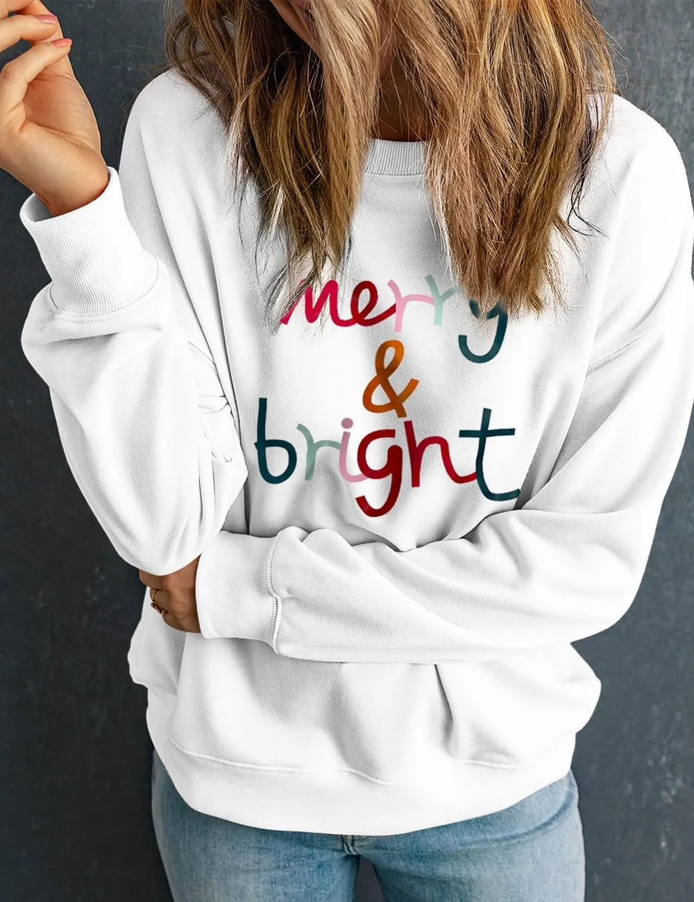 Ecosunny Christmas Sweatshirts Womens Sequin Santa Graphic Shirt Csausl Crewneck Long Sleeve Holiday Pullover Tops
