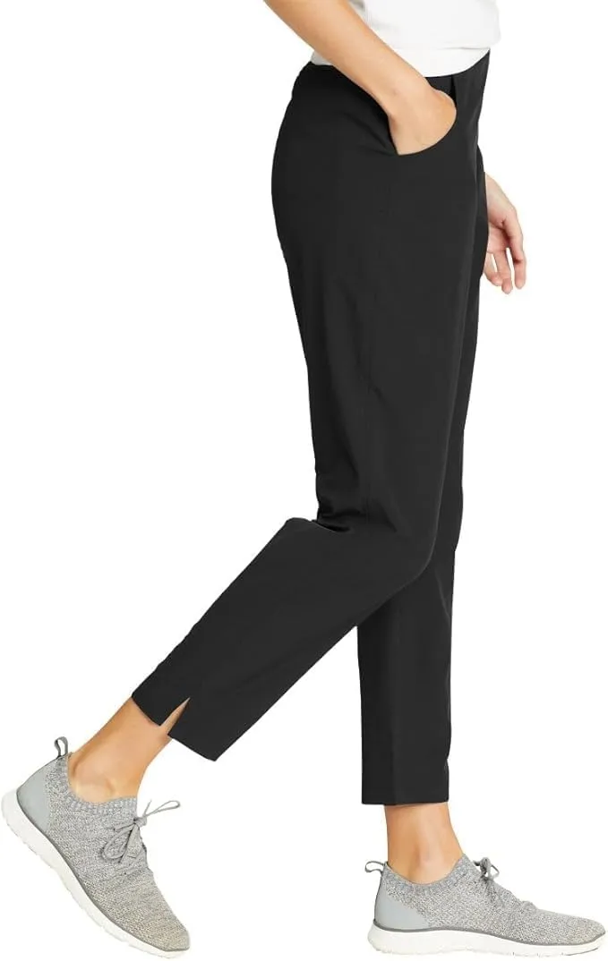 Eddie Bauer Travel Pants Women - Lightweight Elastic Waistband Ankle Pants