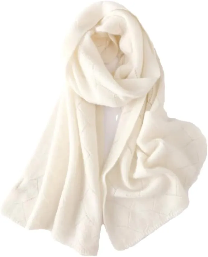Fnfmrfmr Women Cashmere Blend Scarf Shawl Knitted Striped Soft Keeping Warm Winter Scarves