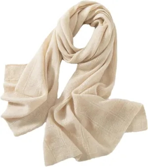 Fnfmrfmr Women Cashmere Wool Scarf, Ultra Soft Classic Lattice Solid Color Winter Scarf Soft Warm